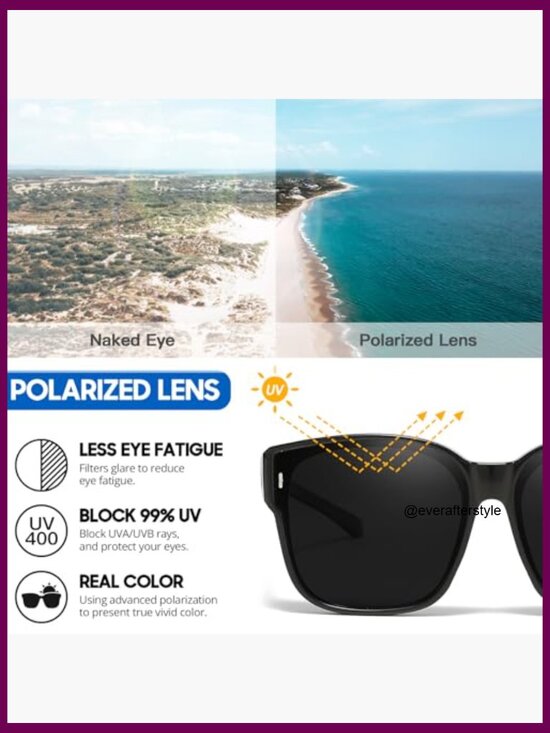 Polarized Fit Over Sunglasses for Driving, Polycarbonate Frame, UV400 Protection main image 5